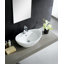 Lavabo de salle de bain vasque ovale moderne en céramique blanc brillant