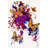 Multi-Colored Butterfly Patterned Paint Splatter Decorative Rug-1678107330