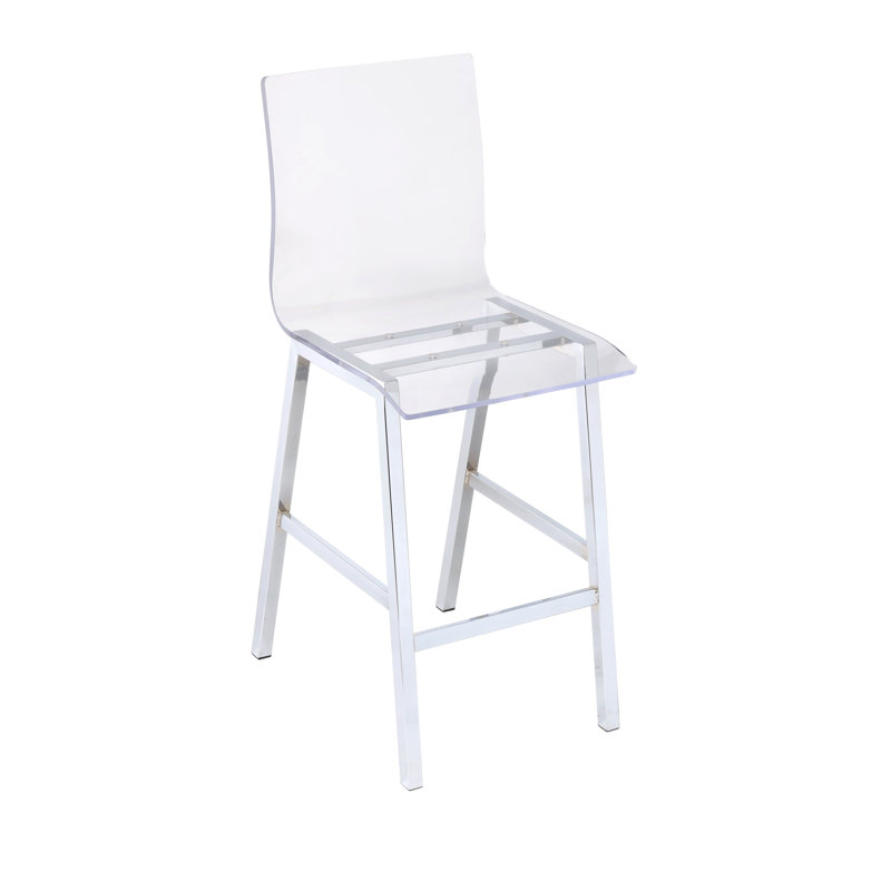 Ensemble de chaises à hauteur de comptoir en acrylique transparent et chrome (ensemble de 2)