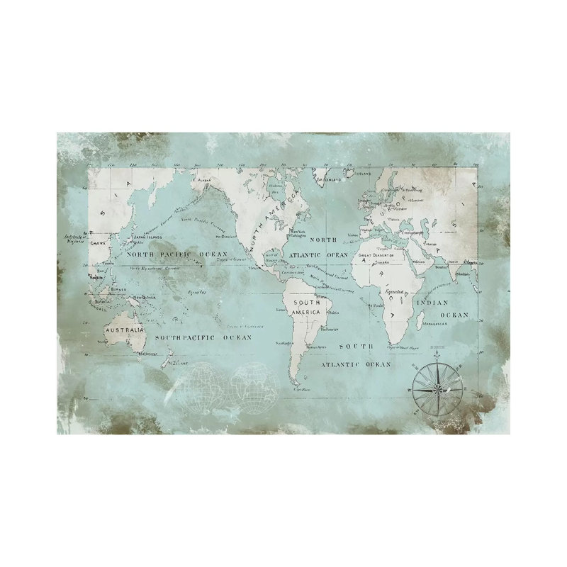 Ocean Blue by Carol Robinson - Print on Canvas, 20.32 cm H x 30.48 cm W, Wrapped Canvas