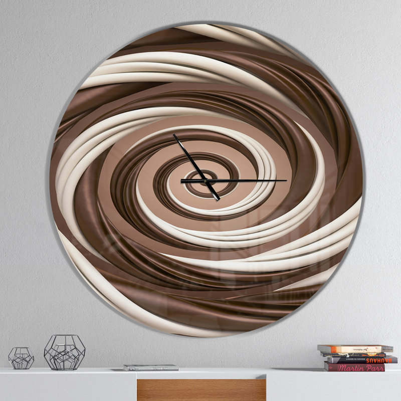 Horloge murale moderne chocolat et bonbon au lait, Surdimensionné