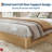 Wood Bed Frame, Wooden Platform Bed w/Fluted Design, Bed Frame with Study Support, Easy Assembly No Box Spring Needed-1000431873