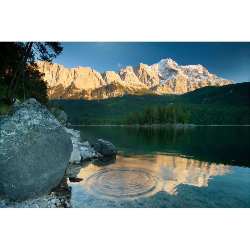 Lac Eibsee avec le mont Zugspitz, Bavière, Allemagne par Wingmar, H 32 po x l 48 po
