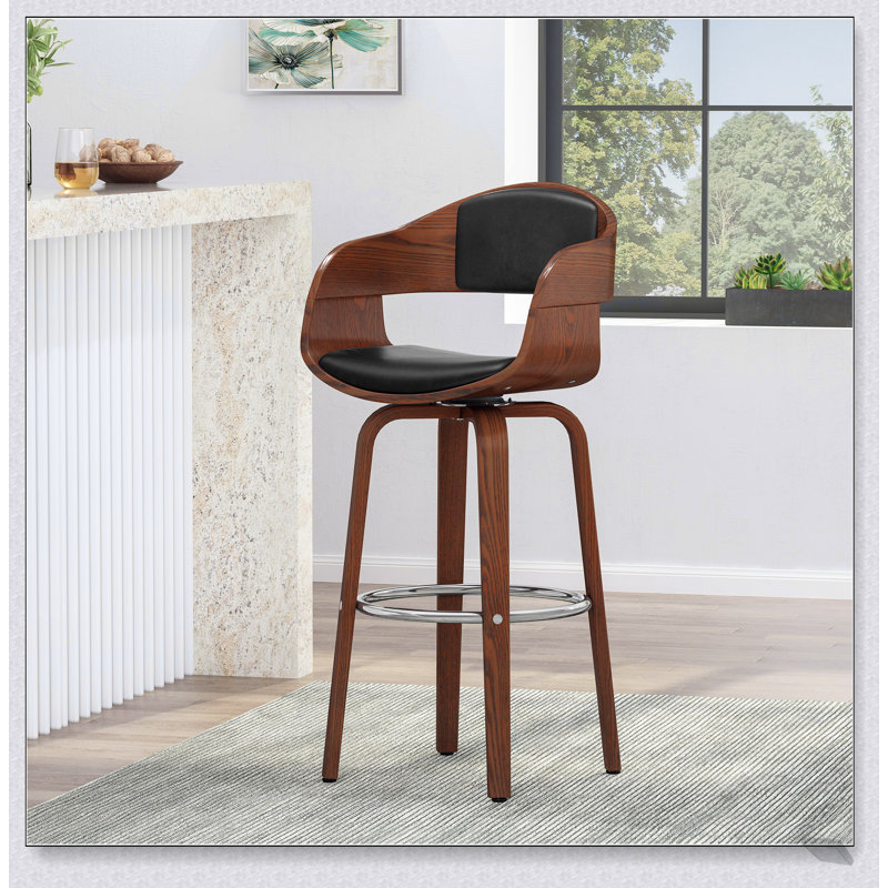 Tabouret de bar avec siège rembourré et design ergonomique, pour cuisines et bars modernes., Noir