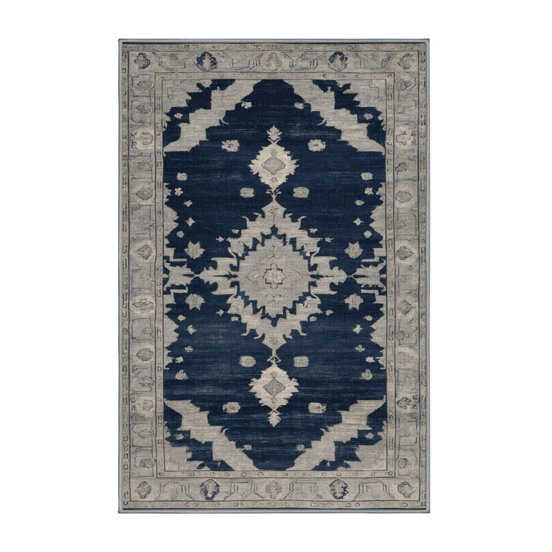 Tapis gris lavable à la machine, Rectangle 5 pi x 7 pi