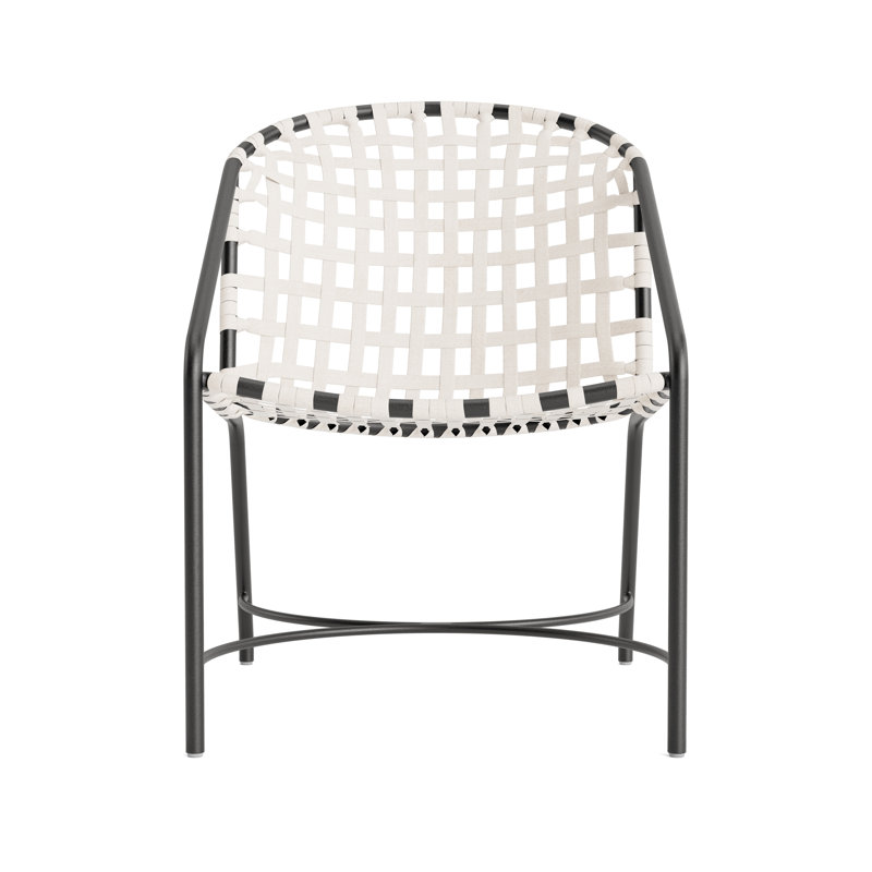 Kantan Outdoor Lounge Chair, Textured Pewter/White Suncloth Lace