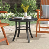 Hartzler Round Metal Outdoor Side Table