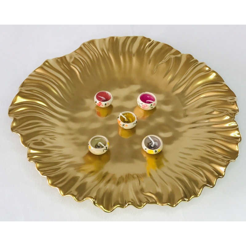 House Of Hampton® Ebberta Ceramic Platter, 1.5" H x 12.5" W x 12.5" D