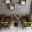 Banc rembourré en similicuir de style industriel-101079401