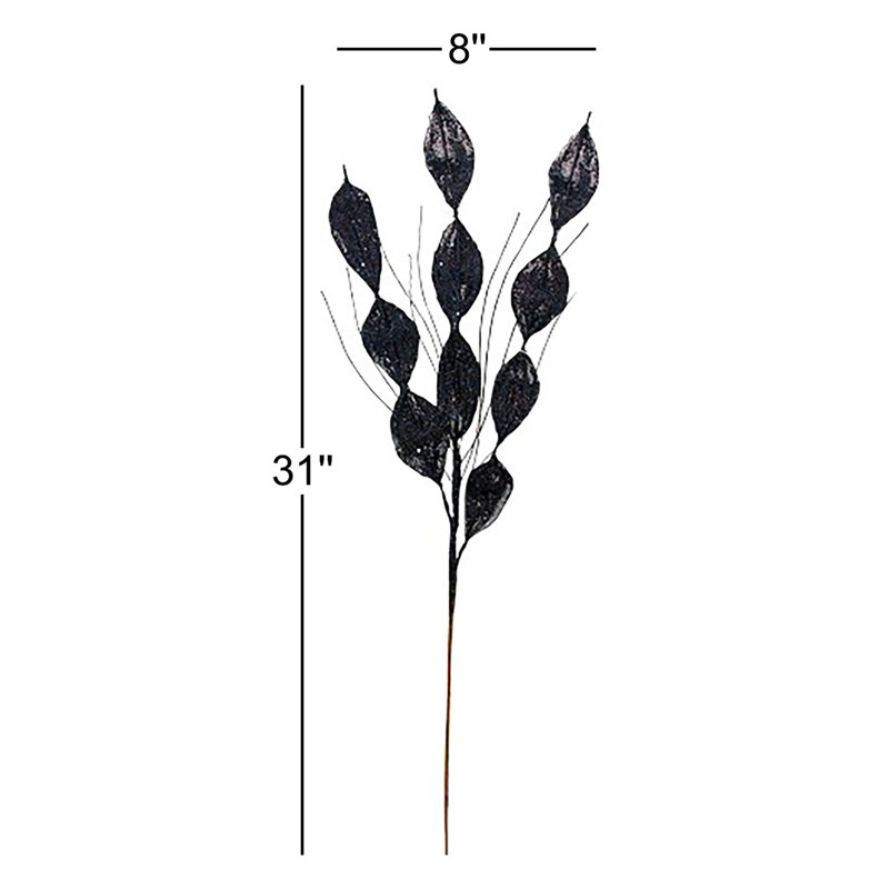 Choix de feuilles scintillantes 32 po, Noir