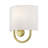 1 Light Brushed Nickel ADA Sconce With Hand Crafted Off-White Fabric Shade-2022549230