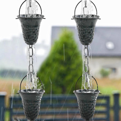 Chaîne de pluie en aluminium en forme de cloche, chaîne de pluie en métal pour gouttières