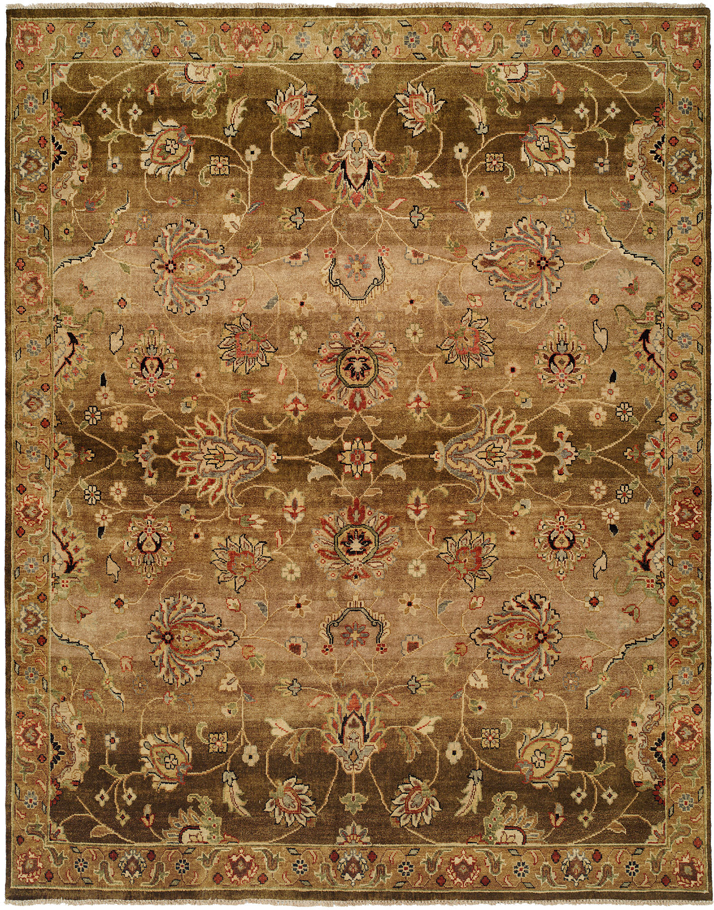 Wildon Home® Oriental Hand Knotted Wool Brown Area Rug | Wayfair