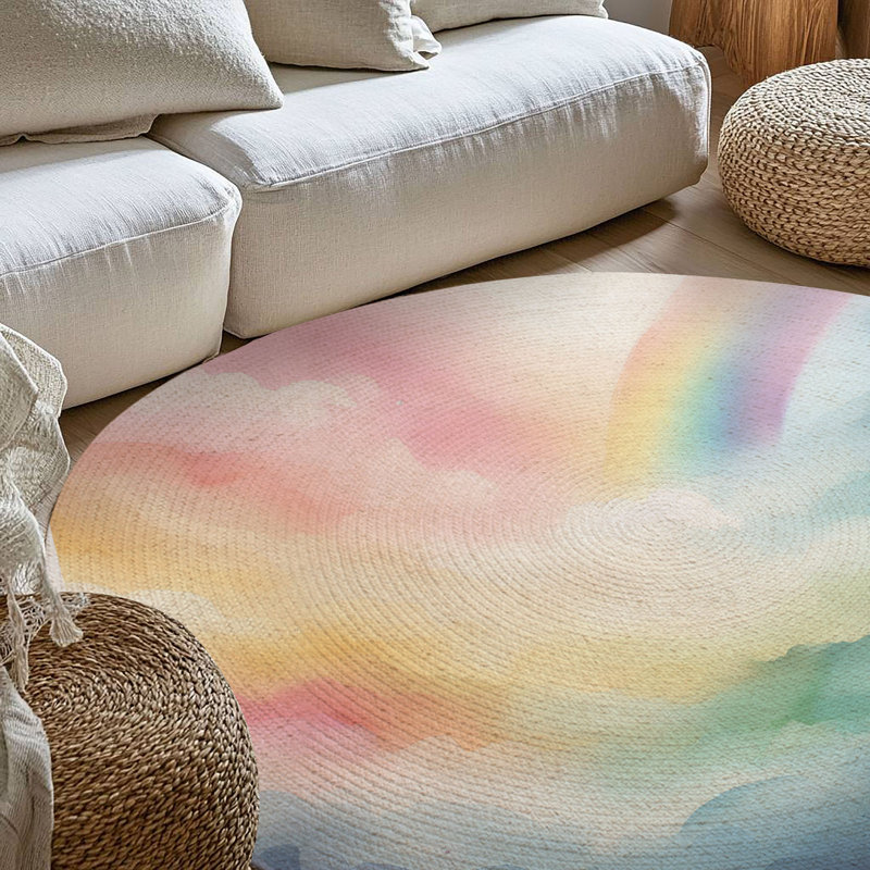 Tapis tressé Rainbow Drift, Rond 5 pi
