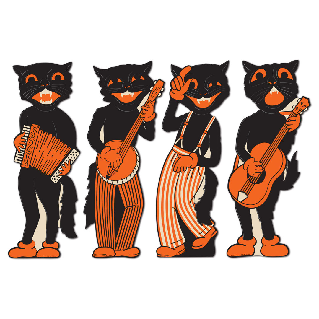 Halloween-Vintage Scat Cat Band Cutouts (Set of 4) The Holiday Aisle®