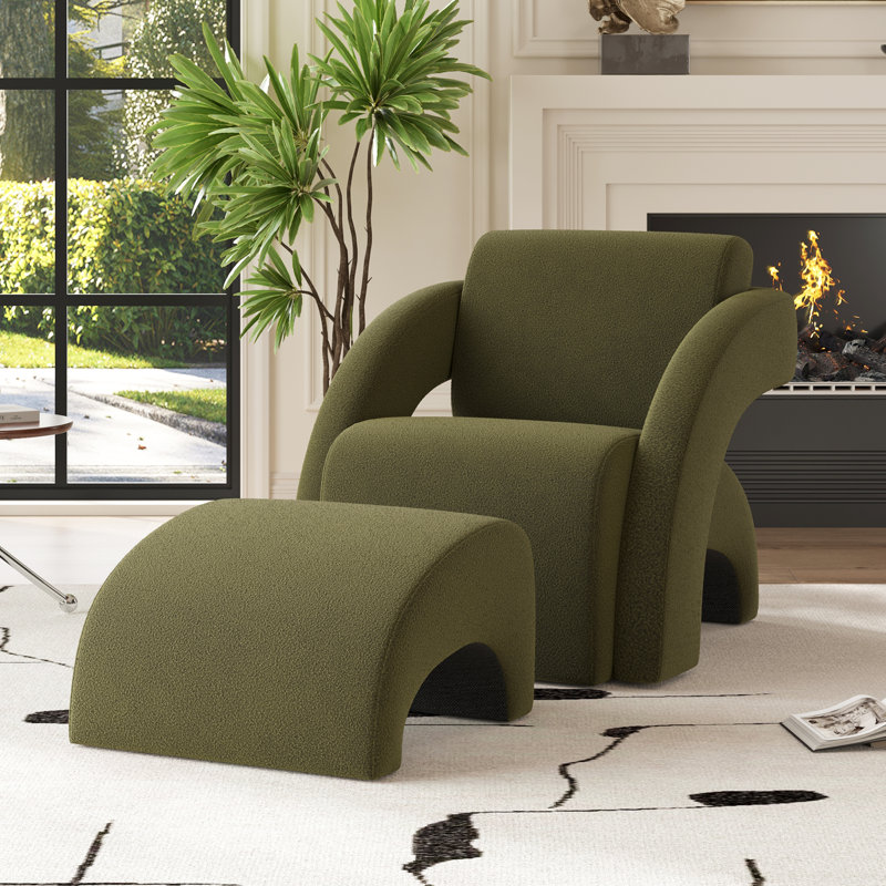 Fauteuil rembourré avec repose-pieds, Noir