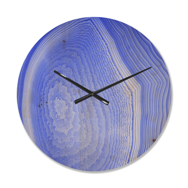 Structure en agate bleu foncé - Horloge murale moderne en bois, Petit