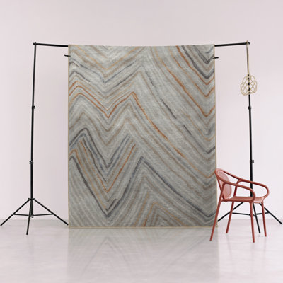 Tapis décoratif moderne multicolore à motif géométrique abstrait beige