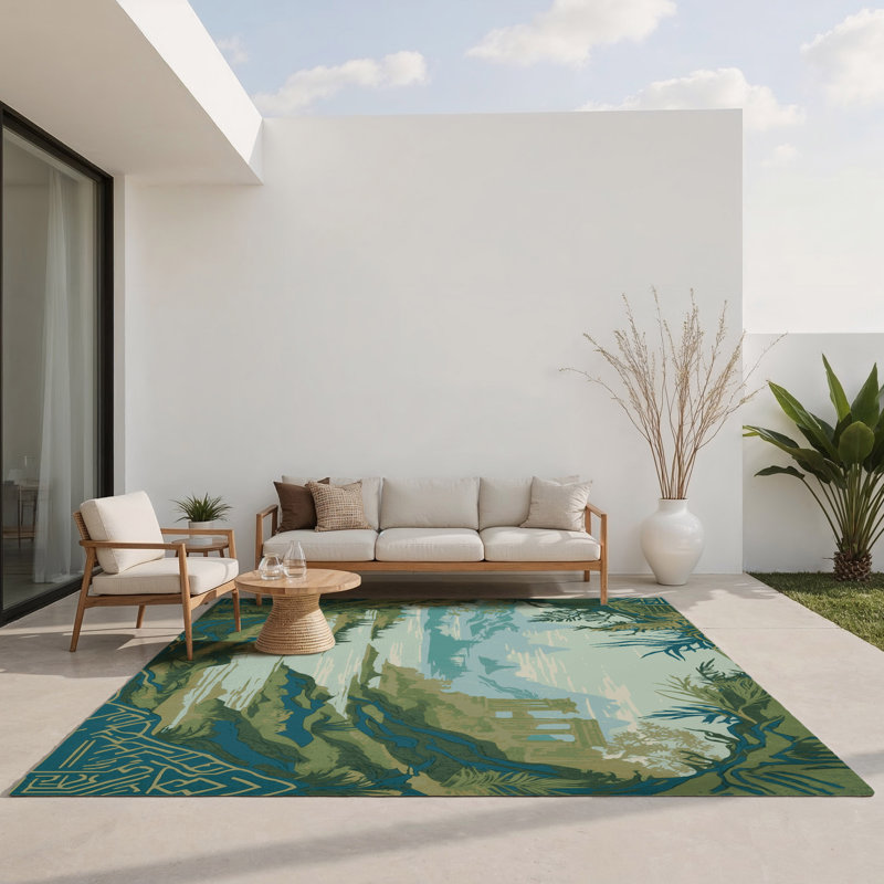 Courage Insignia Indoor And Outdoor Area Rug, Rectangle 8' x 10'