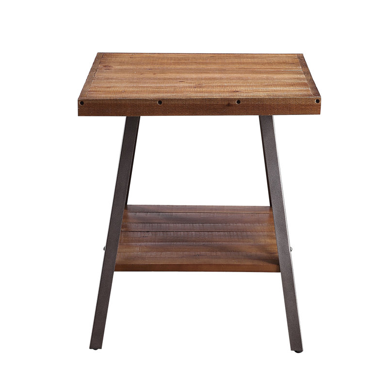 Nicolas Solid Wood Top End Table Set