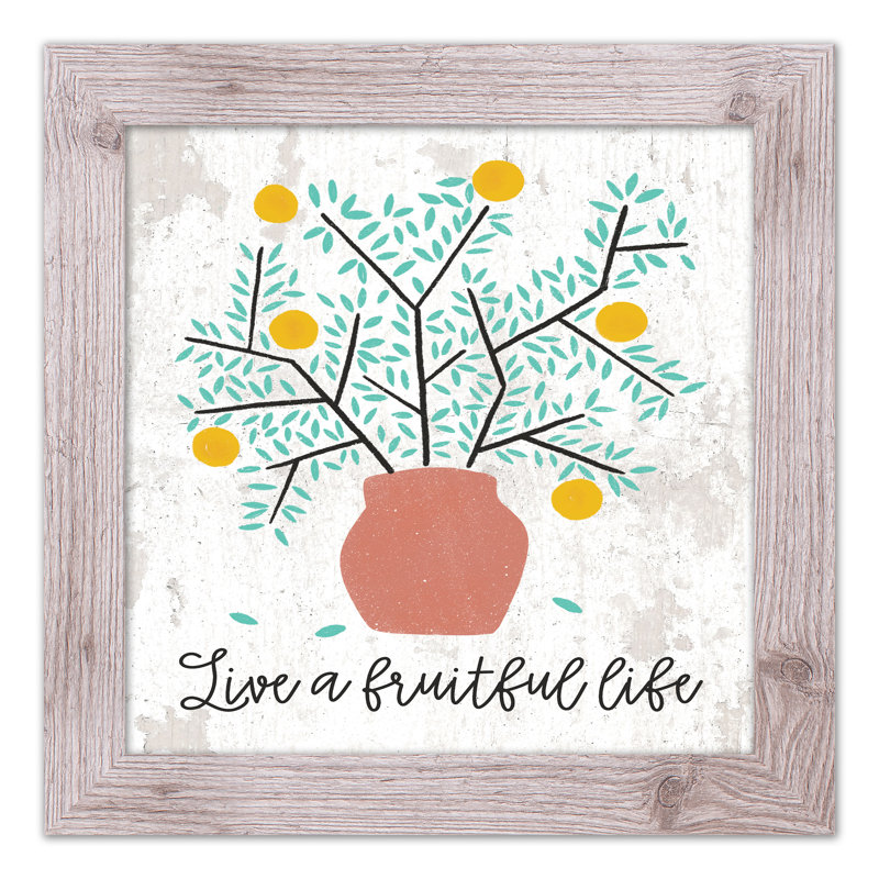" Fruitful Citrus Tree ", White, 16" H x 16" W x 0.75" D