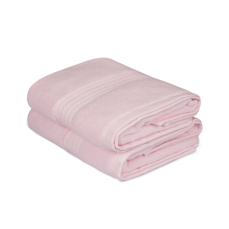 Ensemble de serviettes 100% coton 2 pièces Humera, Rose