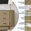 Large Fluted Farmhouse Sideboard with Storage Drawers