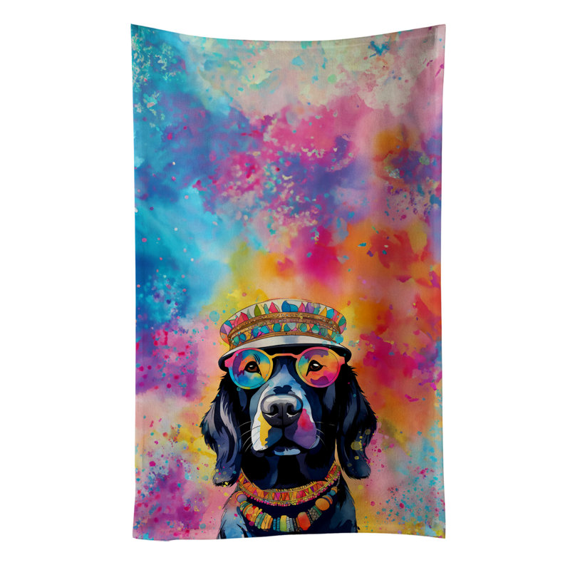 Black Labrador Hippie Dawg Kitchen Towel