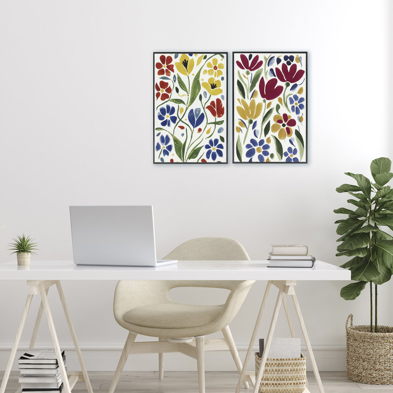Ensemble de 2 giclées scandinaves de fleurs sauvages scandinaves, design par Annabelle Hall, H 18 po x l 24 po
