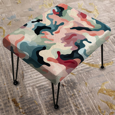 Fashionable Camo Pink - Abstract Rectangle Ottoman