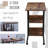 Industrial C-Shaped Mobile Rolling Sofa Side Table With 3-Tier Storage Shelving, Adjustable Height