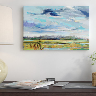 « grouping skies », peinture sur toile tendue
