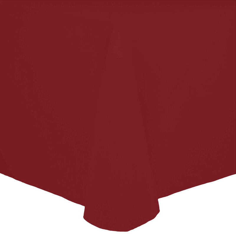 Solid Color Round Tablecloth, Red, 10, 108" x 156"