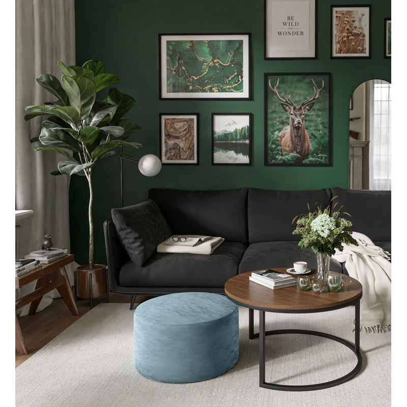 Alkmaar Frame Coffee Table, Stirling Oak, Black