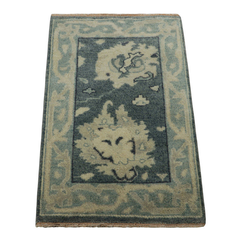 Rug & Kilim’S Oushak Style Rug In Blue, Gray And Cream With Medallions