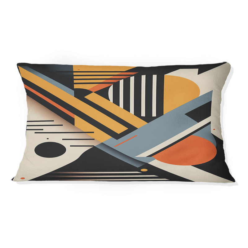 Graphic Retro Compositions I - Coussin décoratif à imprimé géométrique abstrait