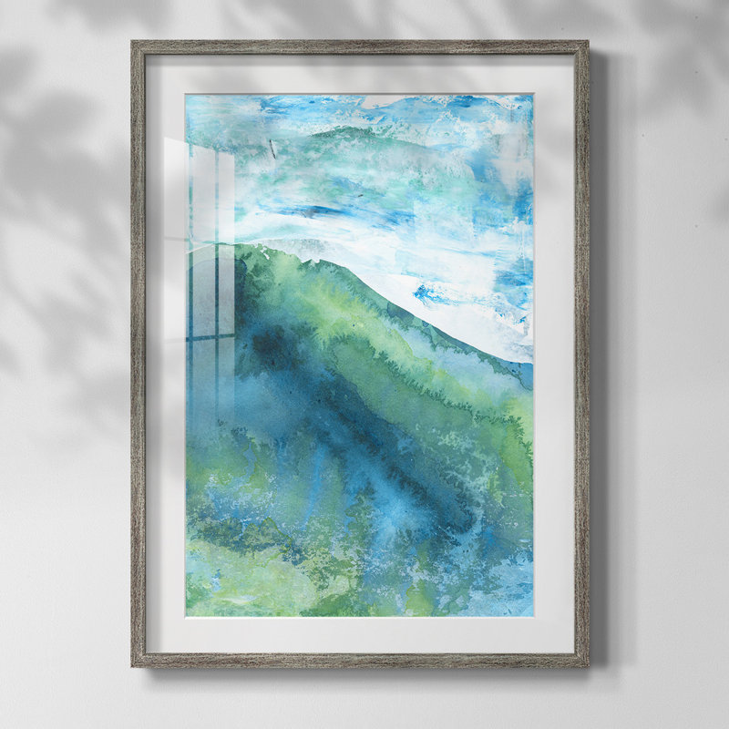 New Air I, Distressed Silver Framed Canvas, White