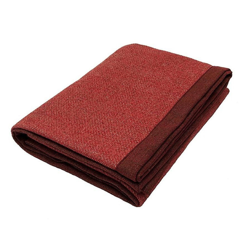Herringbone Throw Blanket, Red, W265 x L380cm