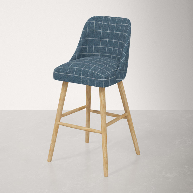 Tabouret de bar et de comptoir Gallie, Bois naturel, Tabouret de bar (siège d'une hauteur de 31 po), Tempête de pluie café