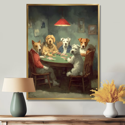 «Dogs Gamble Poker Game», reproduction d'art sur toile, animaux blancs