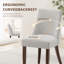 Chaise de salle à manger rembourrée de 19 po de hauteur Parsons, pieds en bois massif, chaises d'appoint en tissu à haut dossier, assemblage facile-983141375-983141374
