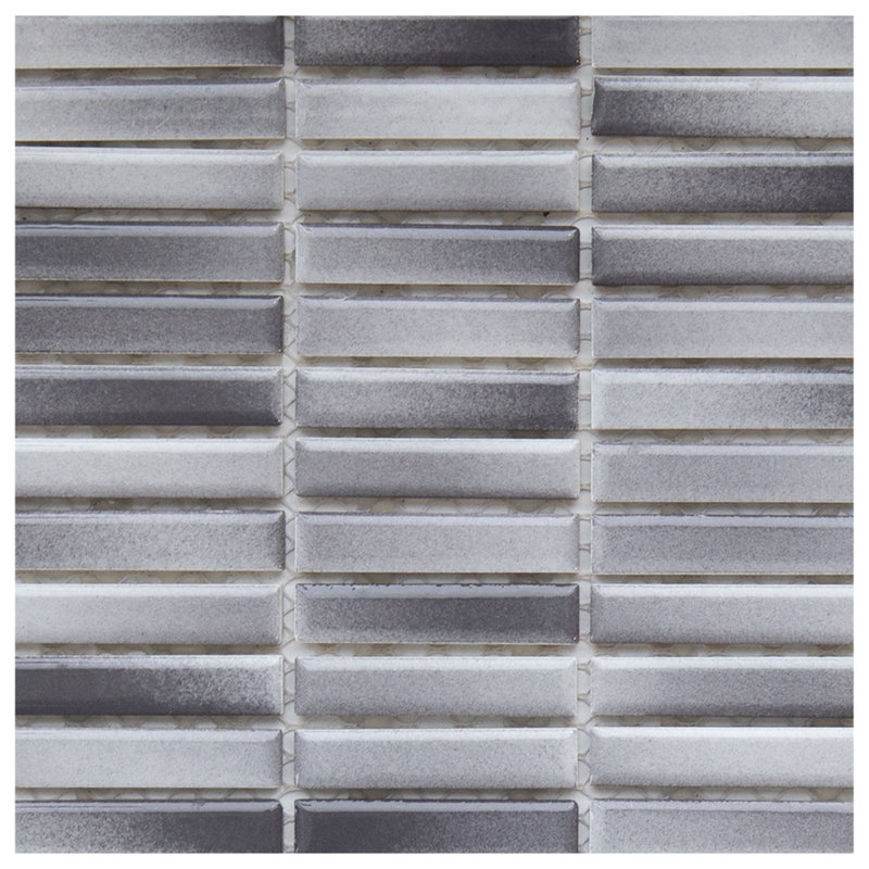 Ceramic Grid Mosaic Wall & Floor Tile, Gray Mix