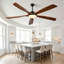 Ventilateur de plafond en bois de 183 cm (72 pouces) avec lumière et télécommande, 5 pales réversibles, pour intérieur et extérieur.