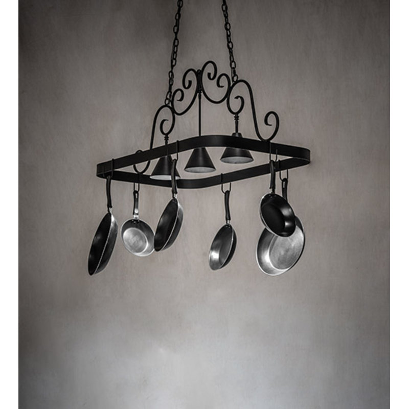 Elana Steel Handcrafted Rectangle Hanging Pot Rack