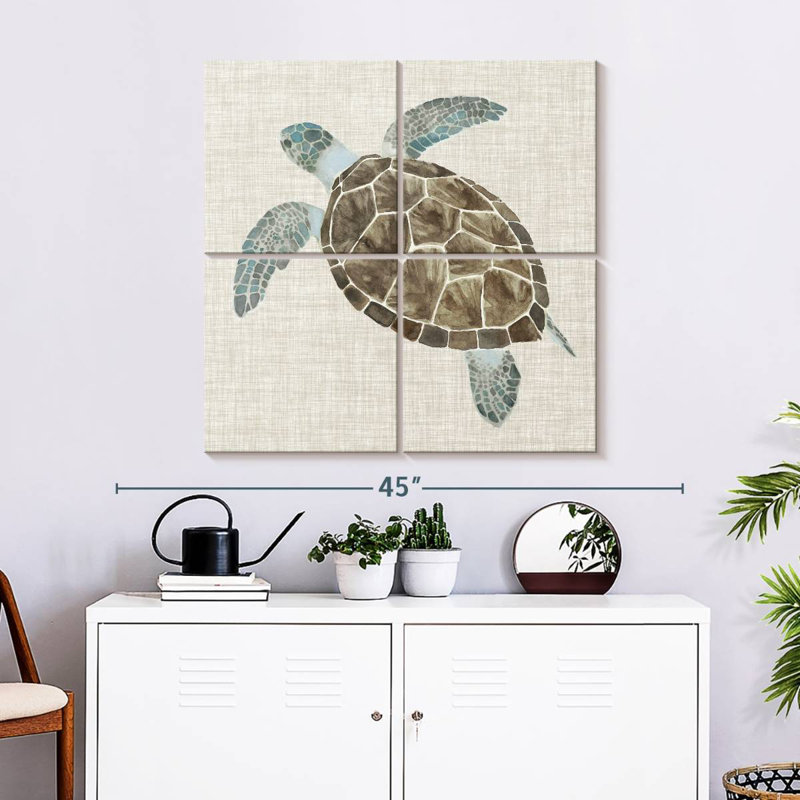Brampt Linen Sea Turtle I, 32'' H x 32'' W