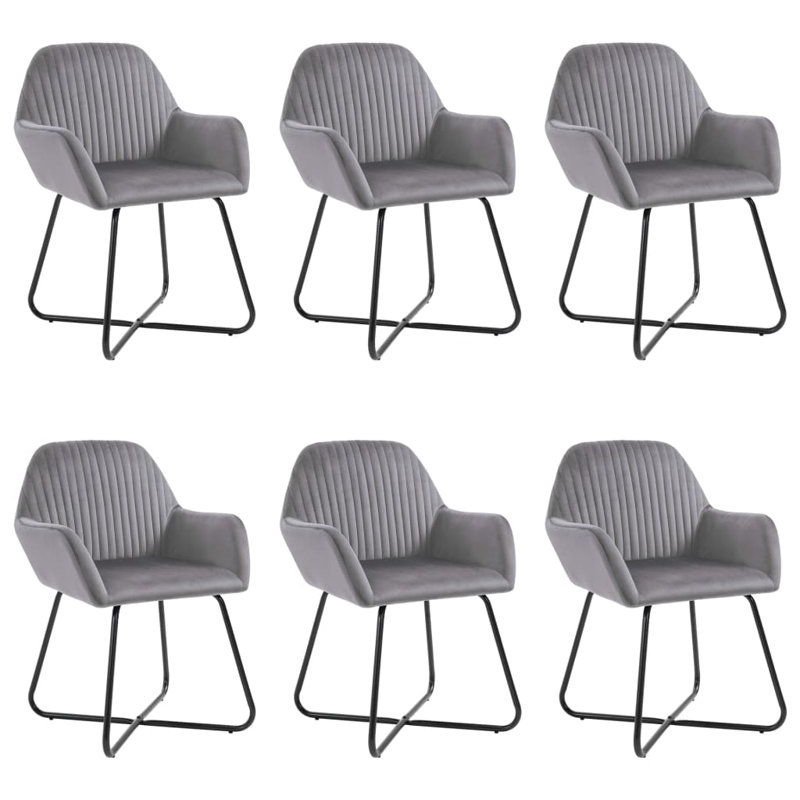 Dining Chairs Upholstered Chair with Metal Legs for Living Room, Gray, 4