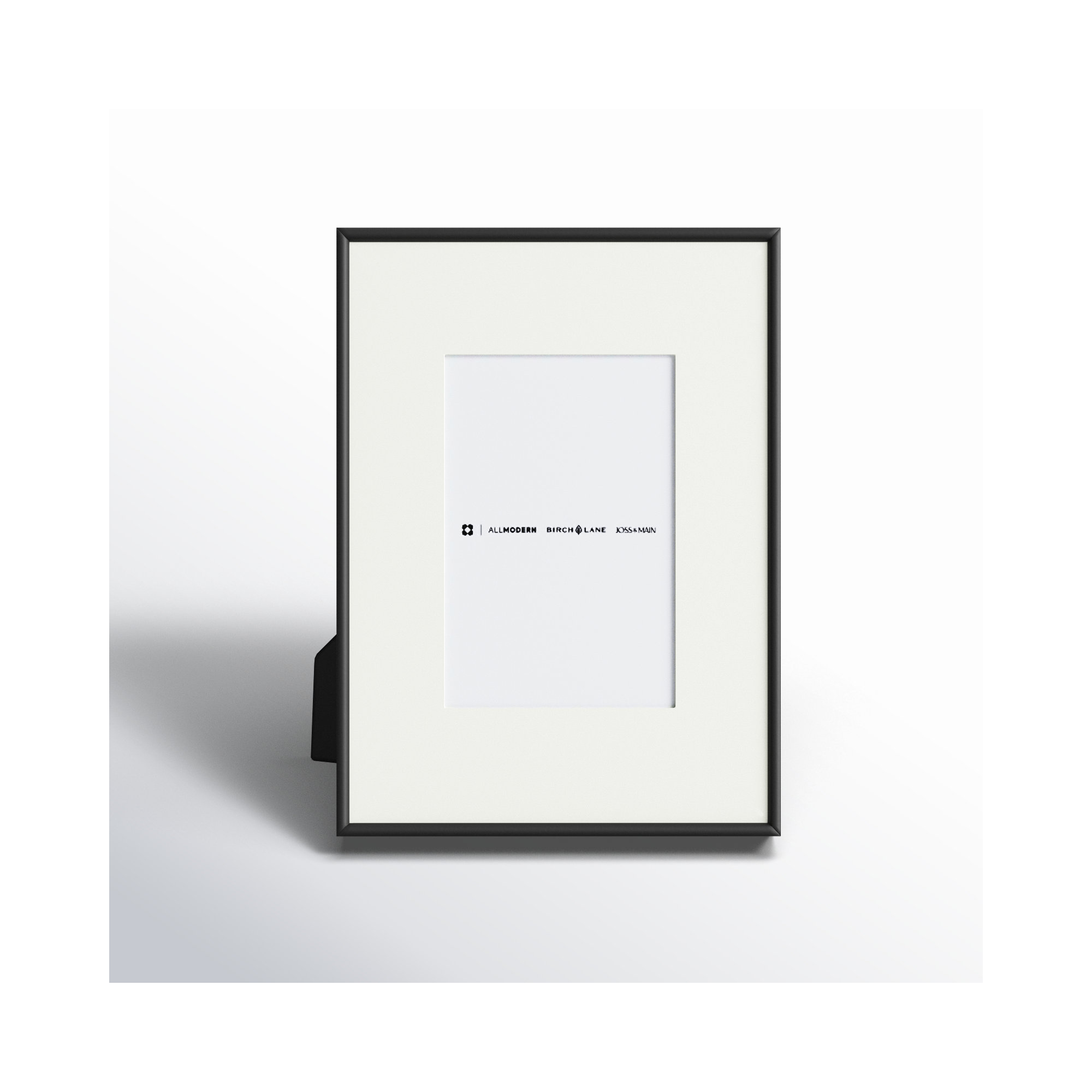 Feronia Metal Picture Frame with Mat, Black, 4" x 6"