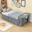 Lit multifonctionnel simple Efthymios avec bureau intégré, lit gigogne et rangement-260657186