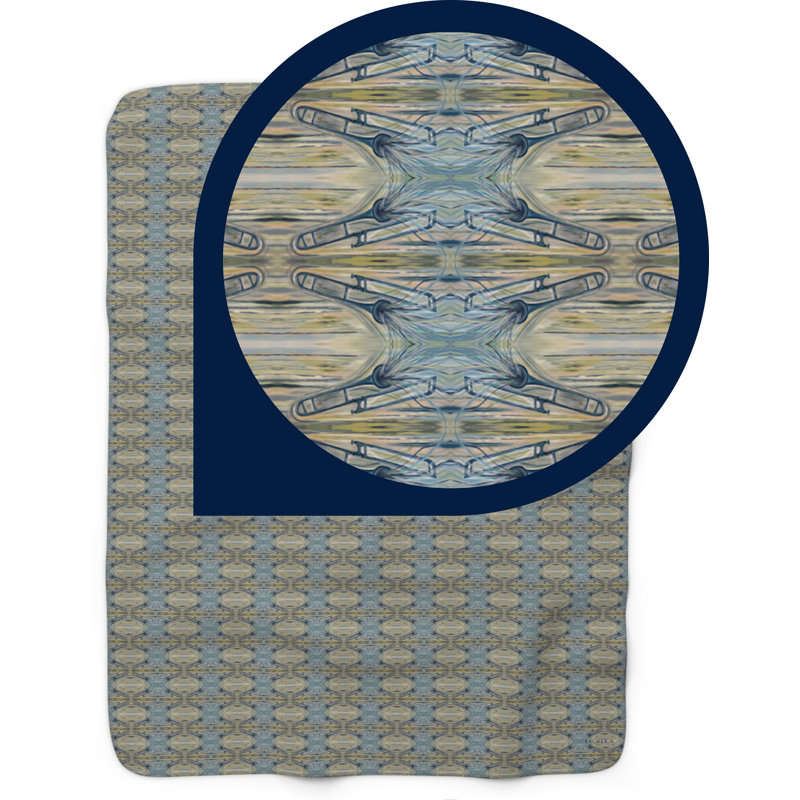 Jeté en molleton Sherpa - motif trombone
