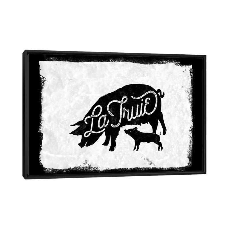 «La Truie», impression sur toile, H 18 po x l 26 po x P 1,5 po, Toile avec cadre noir, Pas de tapis